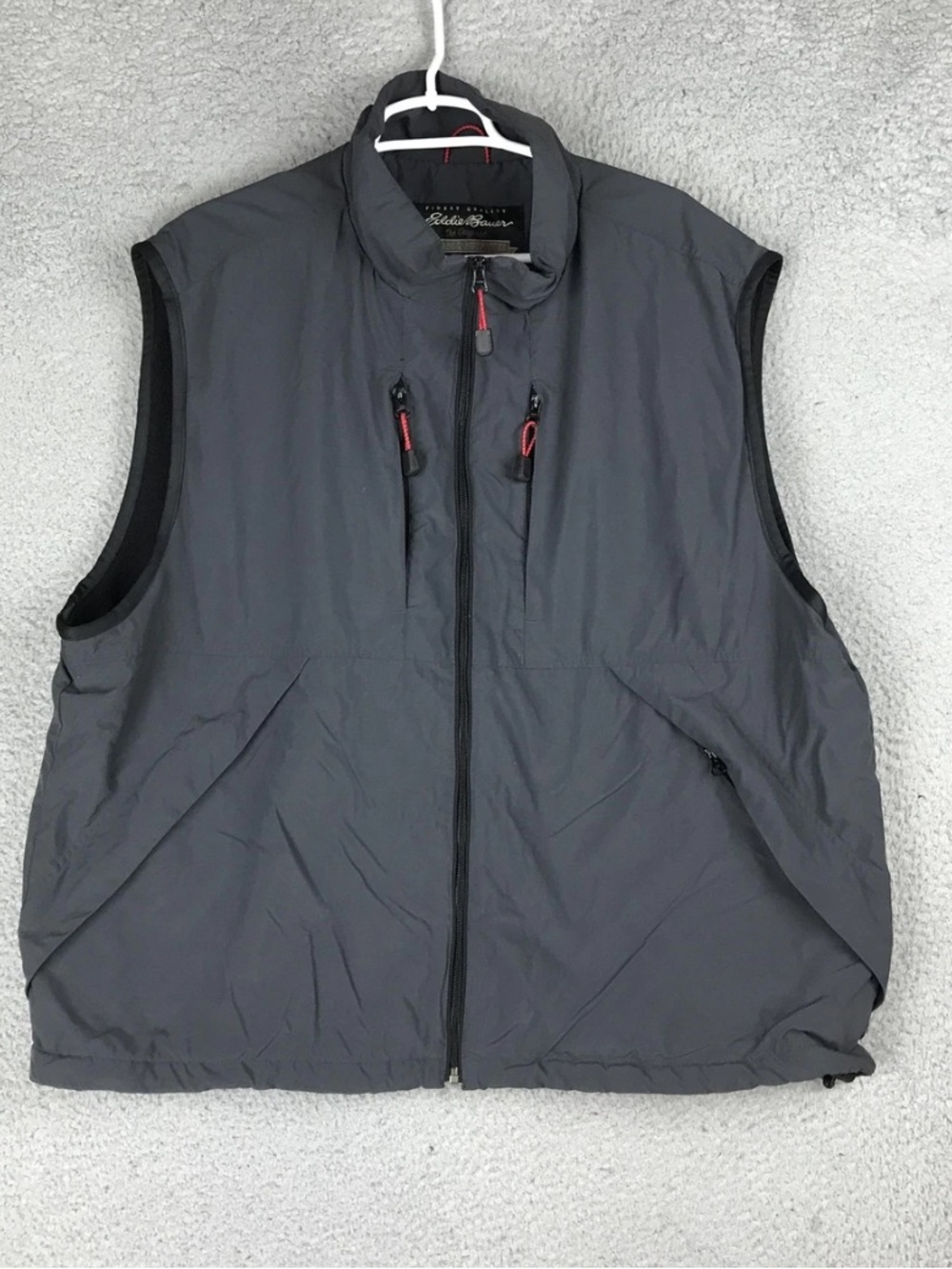 EDDIE BAUER Outdoor Outfitter Men's Nylon Vest Fleece Lined Size XXXL Light Gray